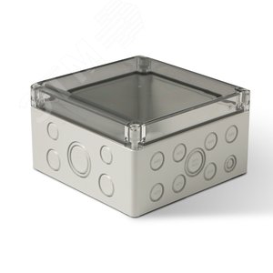 Корпус термопластиковый Cubo S 175 x 175 x 100 мм, 75 мм основание, метрические выбивные отверстия, прозрачная крышка, PC, IP 66/67 (SPCM181810HT) - Ensto