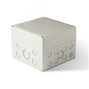 Корпус термопластиковый Cubo S 175 x 175 x 125 мм, 75 мм основание, метрические выбивные отверстия, серая крышка, PC, IP 66/67 (SPCM181813HG) - Ensto
