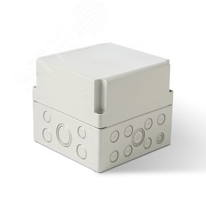 Корпус термопластиковый Cubo S 175 x 175 x 150 мм, 75 мм основание, метрические выбивные отверстия, серая крышка, PC, IP 66/67 (SPCM181815HG) - Ensto