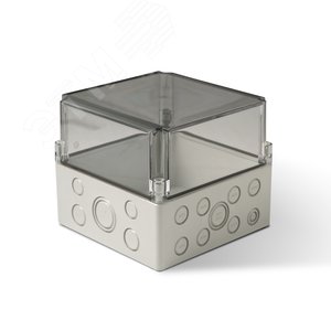 Корпус термопластиковый Cubo S 175 x 175 x 150 мм, 75 мм основание, метрические выбивные отверстия, прозрачная крышка, PC, IP 66/67 (SPCM181815HT) - Ensto