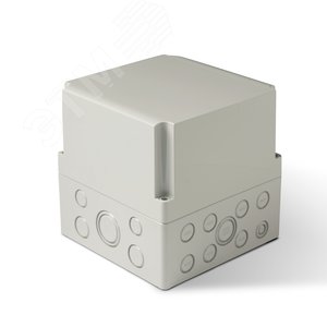 Корпус термопластиковый Cubo S 175 x 175 x 175 мм, 75 мм основание, метрические выбивные отверстия, серая крышка, PC, IP 66/67 (SPCM181818HG) - Ensto