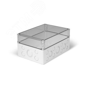 Корпус термопластиковый Cubo S 175 x 250 x 125 мм, 75 мм основание, метрические выбивные отверстия, прозрачная крышка, PC, IP 66/67 (SPCM182513HT) - Ensto