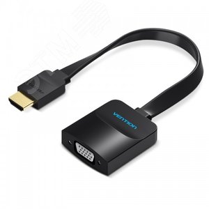 Конвертер мультимедиа HDMI на VGA + аудио, плоский, 0.15 м. - Vention