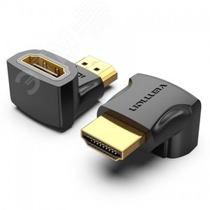 Адаптер переходник HDMI v2.0 19M на 19F, угол 90, контакты позолоченные - Vention