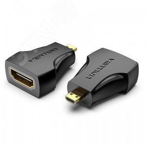 Адаптер переходник HDMI 19F на micro HDMI 19M, контакты позолоченные - Vention