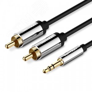 Аудио кабель Jack 3.5 мм M на 2RCA M, 2 м. - Vention