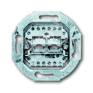 Механизм 2-постовой телефонной розетки 8/8 полюсов, раздельно, RJ 11/12; RJ 45; ISDN, категория 3 | 0230-0-0243  | 2CKA000230A0243 | ABB - ABB
