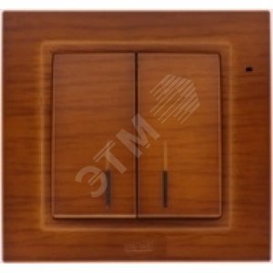Zena вишня выключатель 2кл с подсв. Led (500-012800-203)