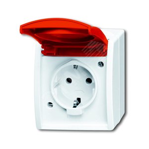 Розетка SCHUKO IP44 SM,кр.крыш,ocean,бел - фото 2