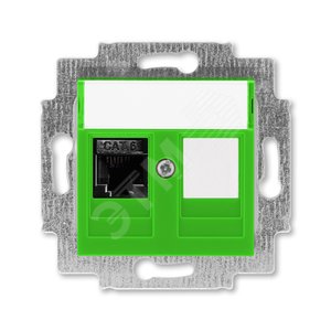 ABB Levit Зелёный Розетка комп. RJ45 категория 6 и заглушка | 5014H-A61017 67W | 2CHH296117A6067 | ABB - фото 2
