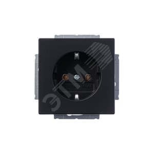 Розетка SCHUKO 16А 250В, серия solo/future, цвет чёрный бархат | 2011-0-6211  | 2CKA002011A6211 | ABB 3