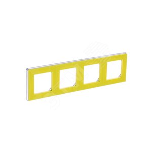 Рамка ABB Levit 4 поста жёлтый / дымчатый чёрный (3901H-A05040 64W) 3