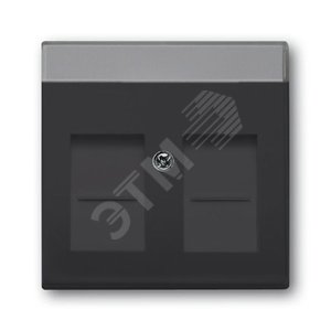 SOLO/FUTURE Центральная плата для коммуникационных розеток с суппортами 1810/1812/1814/1816/1818 с полем для надписи 1816/1818 антрацит (1800-81) - фото 2