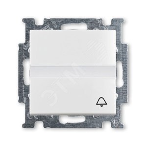 ABB Basic 55 Альп. белый Выключатель кнопочный с полем для надписи | 1413-0-1086  | 2CKA001413A1086 | ABB - фото 2