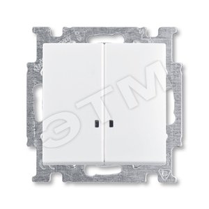 ABB Basic 55 Альп. белый Выключатель 2-клавишный с подсветкой | 1012-0-2154  | 2CKA001012A2154 | ABB - ABB