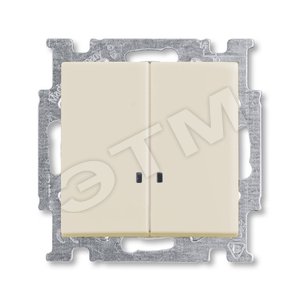 ABB Basic 55 Сл. кость Выключатель 2-клавишный с подсветкой | 1012-0-2157 | 2CKA001012A2157 | ABB - ABB