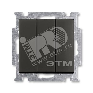 ABB Basic 55 Шато (чёрный) Выключатель 3-клавишный, 16А | 1012-0-2173  | 2CKA001012A2173 | ABB - ABB