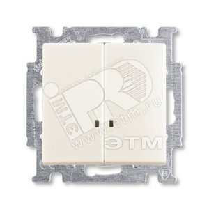 ABB Basic 55 Шале (белый) Выключатель 2-клавишный с подсветкой | 1012-0-2188  | 2CKA001012A2188 | ABB - ABB