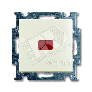 Мех-м 1-кл., 1-пол. перекл., с кл., с подсв., с неон. ламп., серия Basic 55, цв. chalet-white - ABB