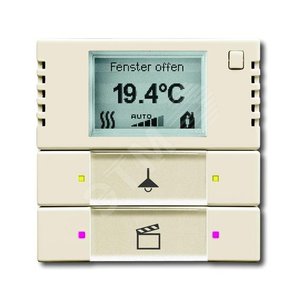 6128/28-82-500 Терморегулятор KNX с дисплеем и сенсором, 2/4-клавишный, слоновая кость | 6134-0-0332 | 2CKA006134A0332 | ABB - ABB