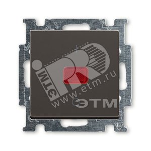 Мех-м 1-кл., 2-пол. выкл., с кл., с линзой, с неон. ламп.,  серия Basic 55, цв. ch?teau-black - ABB