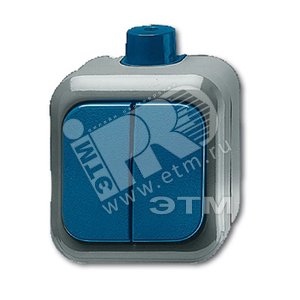 Выключатель 2-клавишный, для открытого монтажа, IP66, для работы в агрессивных средах, серия Busch-Duro 2000 WD