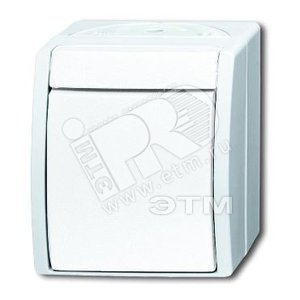 Переключатель 1-клавишный, IP44, для открытого монтажа, серия ocean, цвет альпийский белый