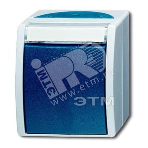 Переключатель 1-клавишный, IP44, для открытого монтажа, серия ocean, цвет серый/сине-зелёный | 1085-0-1637  | 2CKA001085A1637 | ABB - ABB