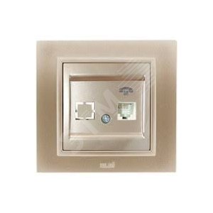 Zena вишня розетка TF (RJ 11+ гнездо)