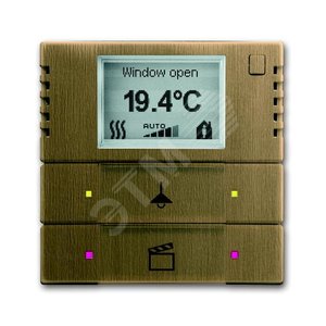 Терморегулятор KNX с дисплеем и сенсором, 2/4-клавишный, Династия, латунь античная 6128/28-840-500 (6128/28-840-500) - ABB