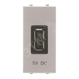 Механизм USB зарядного устройства, 1М, 2000 мА, 5В, серия Zenit, цвет серебристый (N2185.2 PL) - ABB