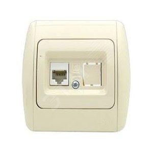 ZIRVE крем/крем розетка комп.CAT6+гнездо (501-000303-247) - ABB
