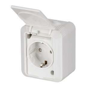 Розетка SCHUKO с заземлением, 16А / 250В, зажимные клеммы, серия Jussi, белый, наружный монтаж, IP55 | 20ESW  | 2TKA000678G1 | ABB 2