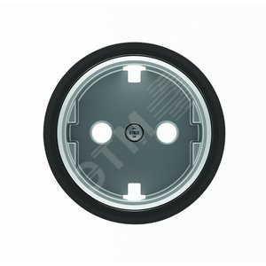 Накладка для розетки SCHUKO с плоской поверхностью, серия SKY Moon, кольцо чёрное стекло|2CLA868890A1501| ABB 2