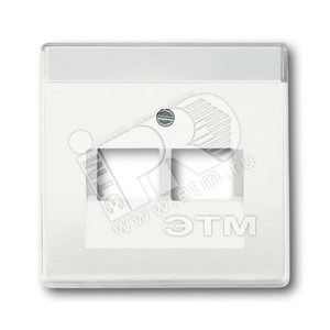 Плата центральная (накладка) для 2-постовой телекоммуникационной розетки 0214, 0215, 0217, 0218, с полем для надписи, серия solo/future, цвет белый бархат