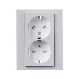 ABB Levit Серый / белый Розетка 2-ая с з/к со шторками 16А | 5522H-C03457 16W | 2CHH223457C6016 | ABB - фото 3