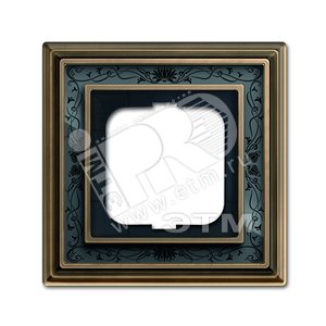 Рамка 1-постовая, серия Династия, Латунь античная, черная роспись | 1754-0-4595 | 2CKA001754A4595 | ABB