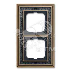 Рамка 2-постовая, серия Династия, Латунь античная, черная роспись | 1754-0-4596  | 2CKA001754A4596 | ABB