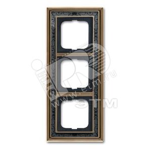 Рамка 3-постовая, серия Династия, Латунь античная, черная роспись | 1754-0-4597  | 2CKA001754A4597 | ABB