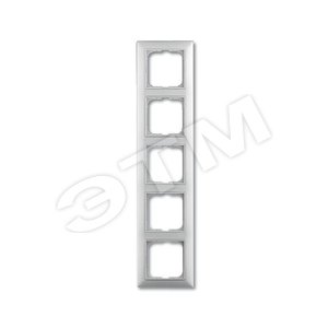 BASIC 55 Рамка x5 с декор.вст. белая - ABB