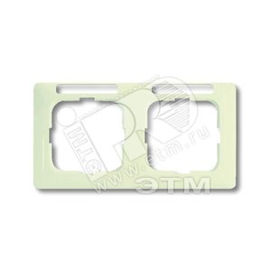 Рамка 2-постовая, горизонтальная, с полем для надписи, серия Busch-Duro 2000 SI linear, цвет слоновая кость | 1754-0-4095  | 2CKA001754A4095 | ABB