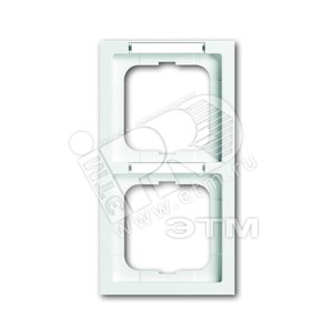 Рамка 2-постовая, с полем для надписи и шильдиком, вертикальная, серия future linear, цвет davos/альпийский белый | 1754-0-4365 | 2CKA001754A4365 | A