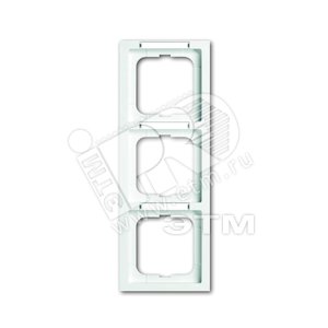 Рамка 3-постовая, с полем для надписи и шильдиком, вертикальная, серия future linear, цвет davos/альпийский белый | 1754-0-4366 | 2CKA001754A4366 | A