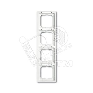 Рамка 4-постовая, с полем для надписи и шильдиком, вертикальная, серия future linear, цвет davos/альпийский белый | 1754-0-4367  | 2CKA001754A4367 | A