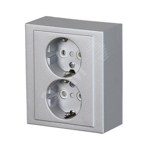 Розетка двойная накладного монтажа, Impressivo, алюминий | 402EA-83 | 2TKA00001609 | ABB - фото 2