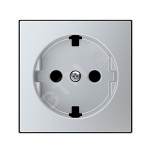 Накладка для розетки SCHUKO с плоской поверхностью, серия SKY, цвет серебристый алюминий 2