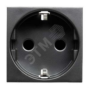 ABB Zenit Антрацит Розетка с/з с защитными шторками, безвинт. зажим, (2 мод) | N2288.6 AN  | 2CLA228860N1801 | ABB 2