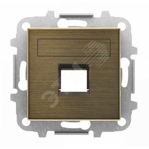 Накл для 1-го супп/разъёма типа 2017... или 2018..., со штор и полем для надп, серия SKY, цвет антич латунь | 2CLA851810A1201 | ABB 2