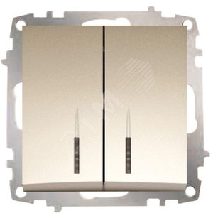 Zena титаниум выключатель 2кл подсв.Led - ABB
