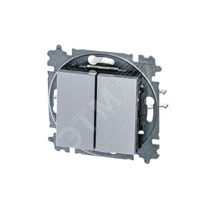 ABB Levit Серебро / дымчатый чёрный Выключатель 2-кл. | 3559H-A05445 70W | 2CHH590545A6070 | ABB - фото 2